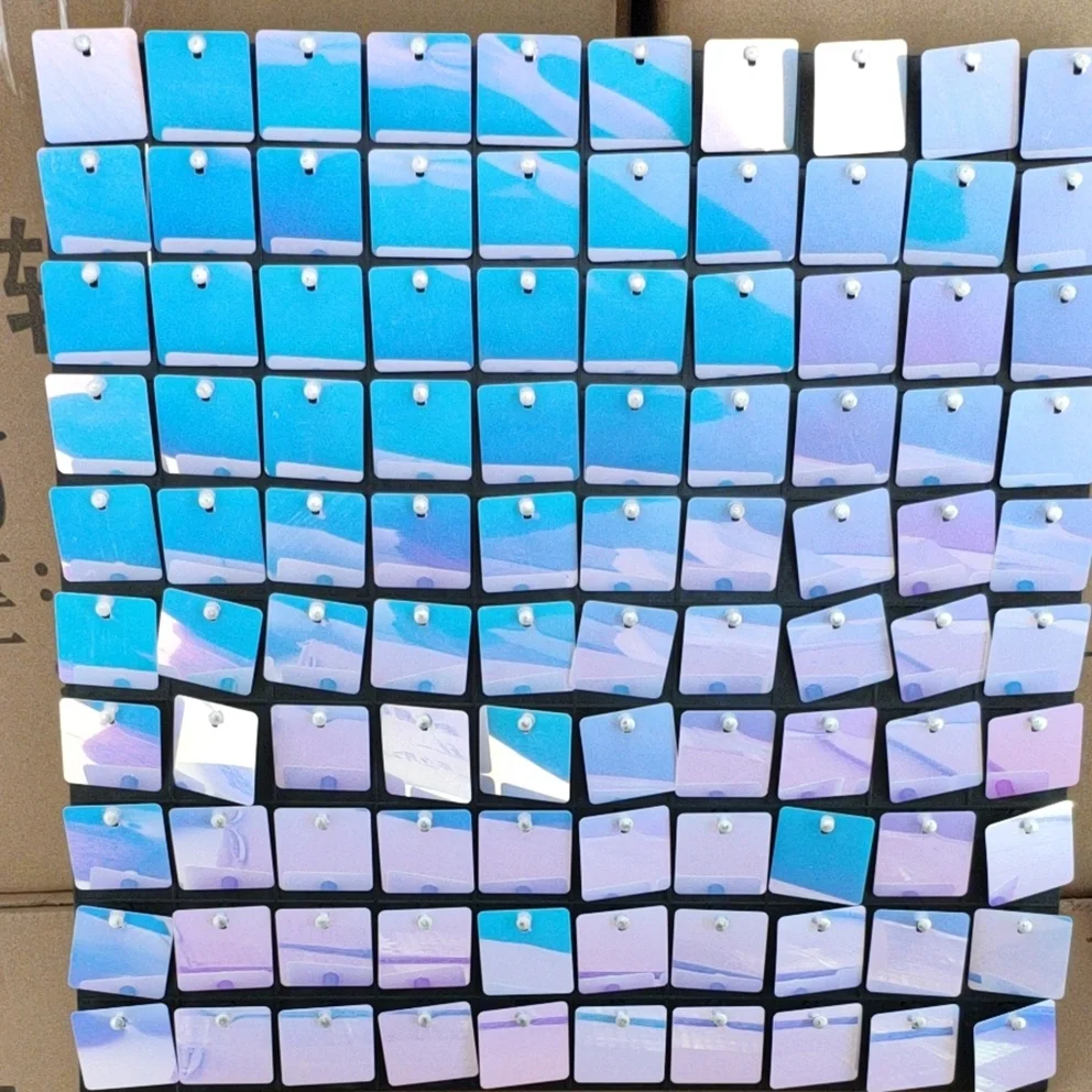 Modern wedding party round/square shape colorful  shimmer sequin wall panel
