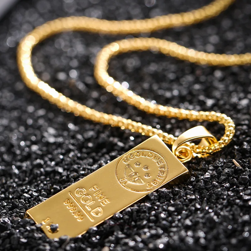 New MGOLD WE TRUST Necklace Men and Women Gold Color Pendant Hip Hop Necklaces