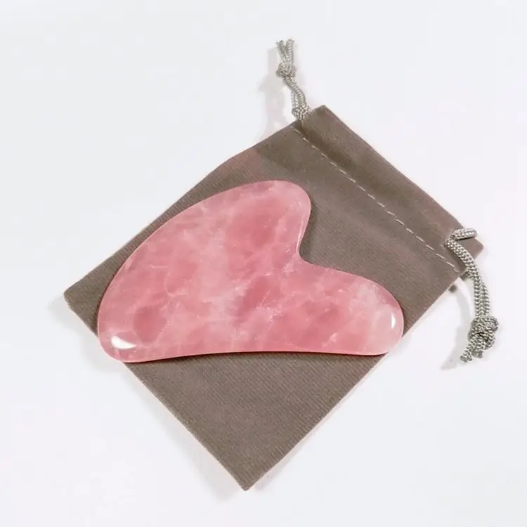 HZ New Design Rose Quartz Gua Sha Facial Tools Natural Jade Stone Guasha With Great Price