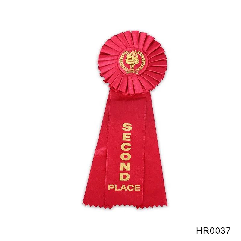 Factory handmade triple layer award ribbon rosette for horse race,horse sport ribbon rosettes flower