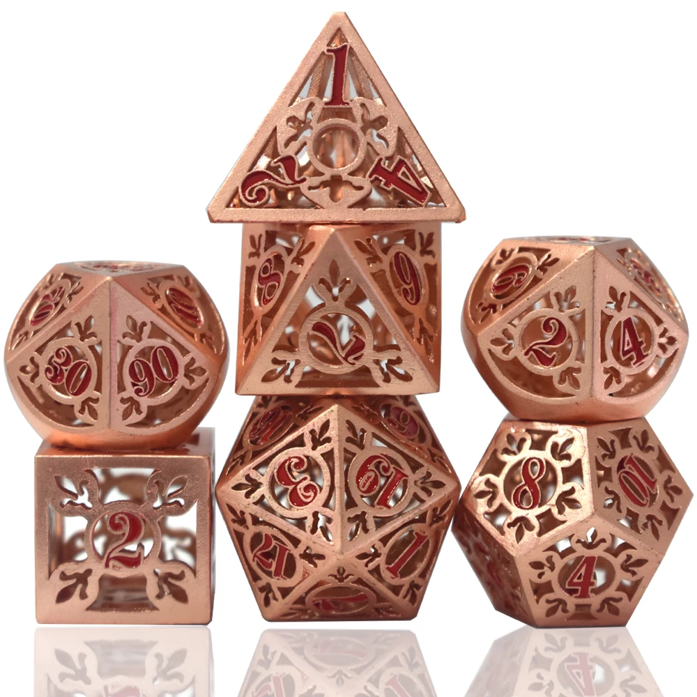custom dnd dice polyhedral dice set dungeons and dragons hollow metal dice