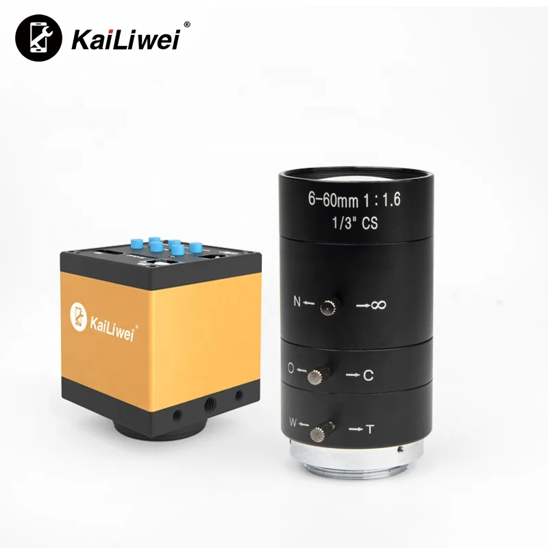 14MP 1080P Digital Industrial Video Microscope Camera 6-60mm Big Visual Fixed  Focusing Lens For Digital Image Acquisition