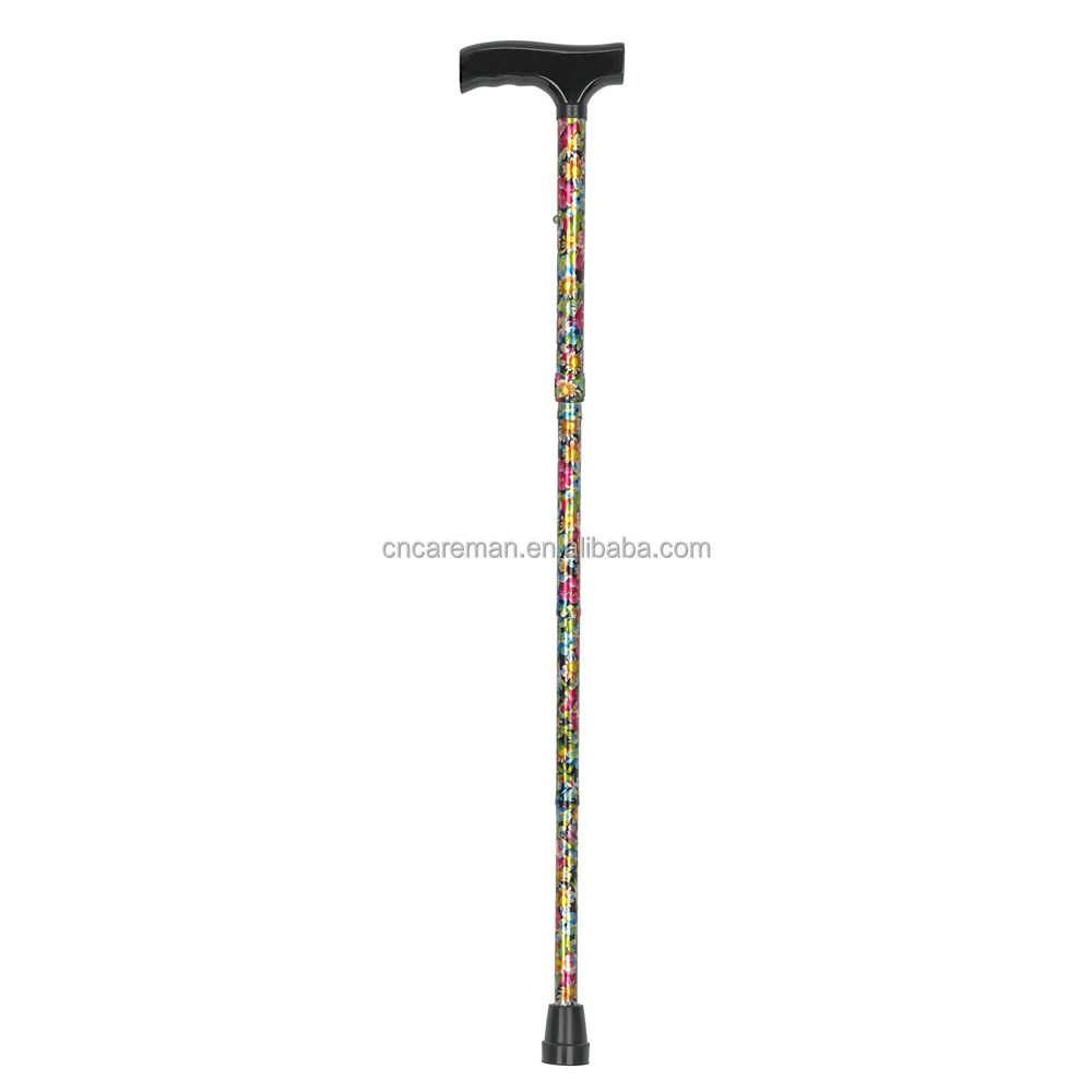 Colored print Floral Aluminum Folding Cane Walking Stick Decorative Collapsible Retractable Adjustable Heights for Lady Blossoms