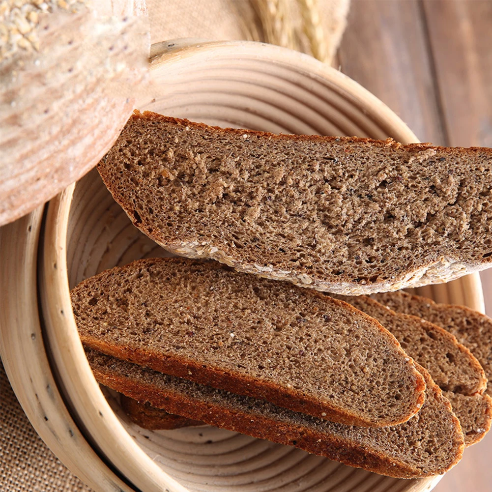
Round Natural Rattan Fermentation Basket Country Bread Baguette Dough Proofing Proving Baskets with Cloth Cover Bakery 