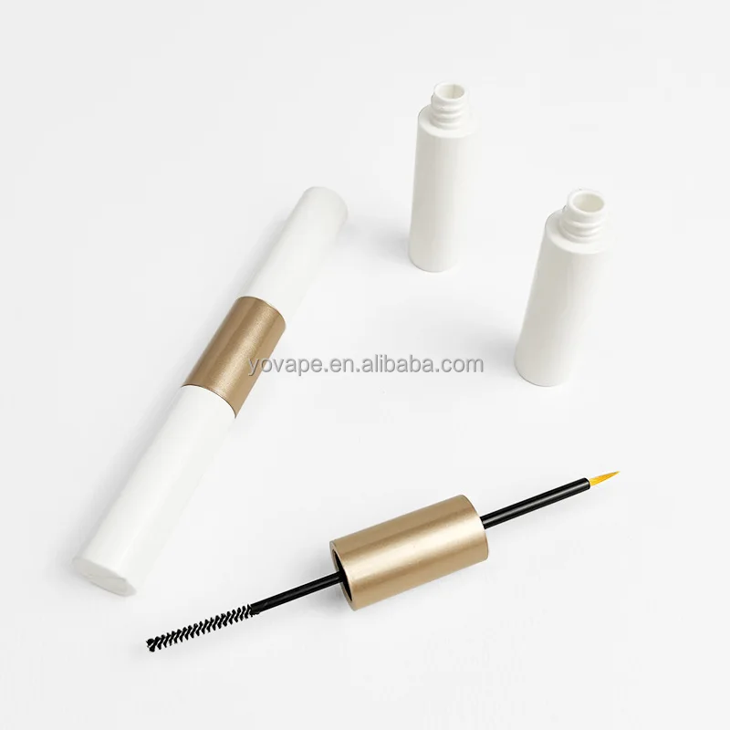 Cosmetic Makeup Beauty eye lash eyebrow growth serum oil Rose gold Colored 5ml Double Head Side Eyeliner Mascara tube container