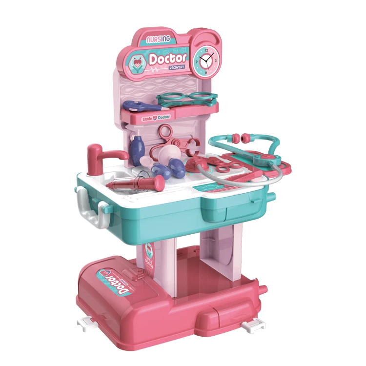 22 Pcs Medical Accessories Educational  Suitcase Toy Pretend Play Set Doctor Schoolbag Toy