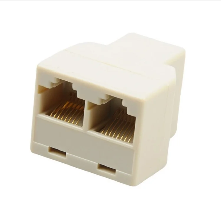 RJ 45 Network Splitter Y connector three-way  one female in to two out LAN Ethernet extension cable connectors 8P8C connector