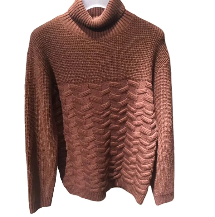 men pullover long sleeve knit sweater turtle neck winter fashion loose casual sweaters