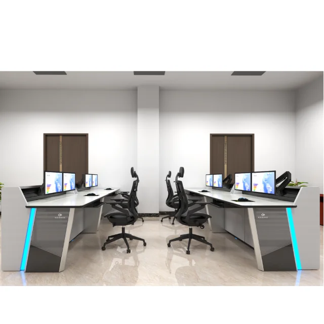 High-end LED security command center water big data monitoring console office workstation control room furniture