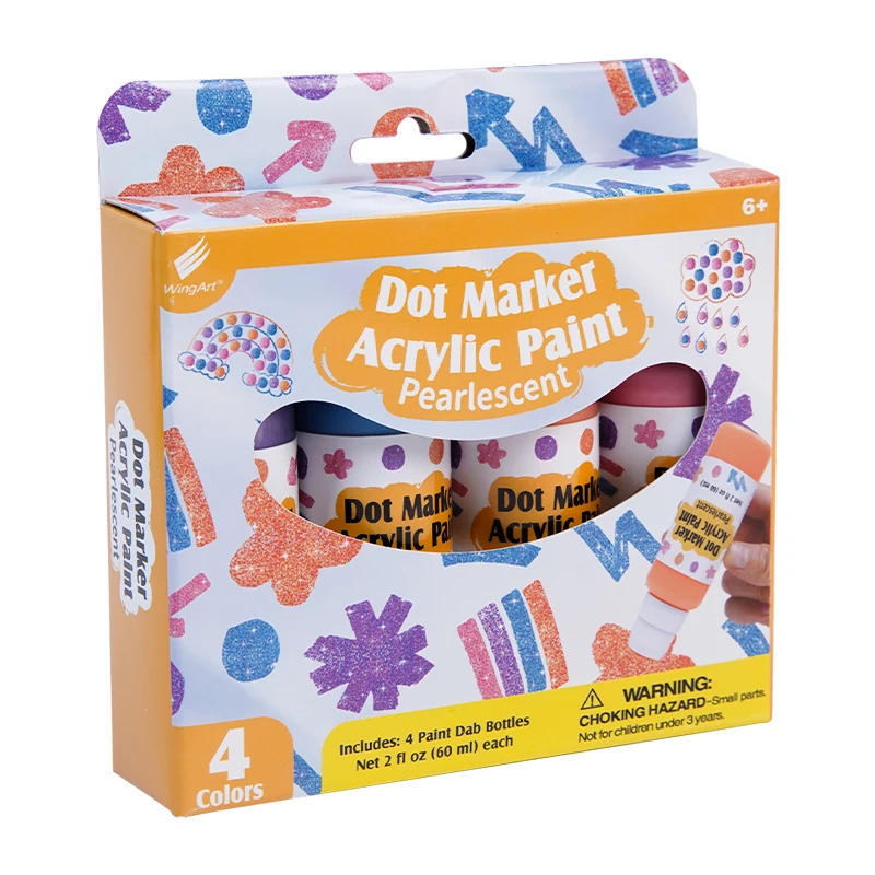 Latest pearld acrylic paint set dabber colour pens for kids for creativity and art