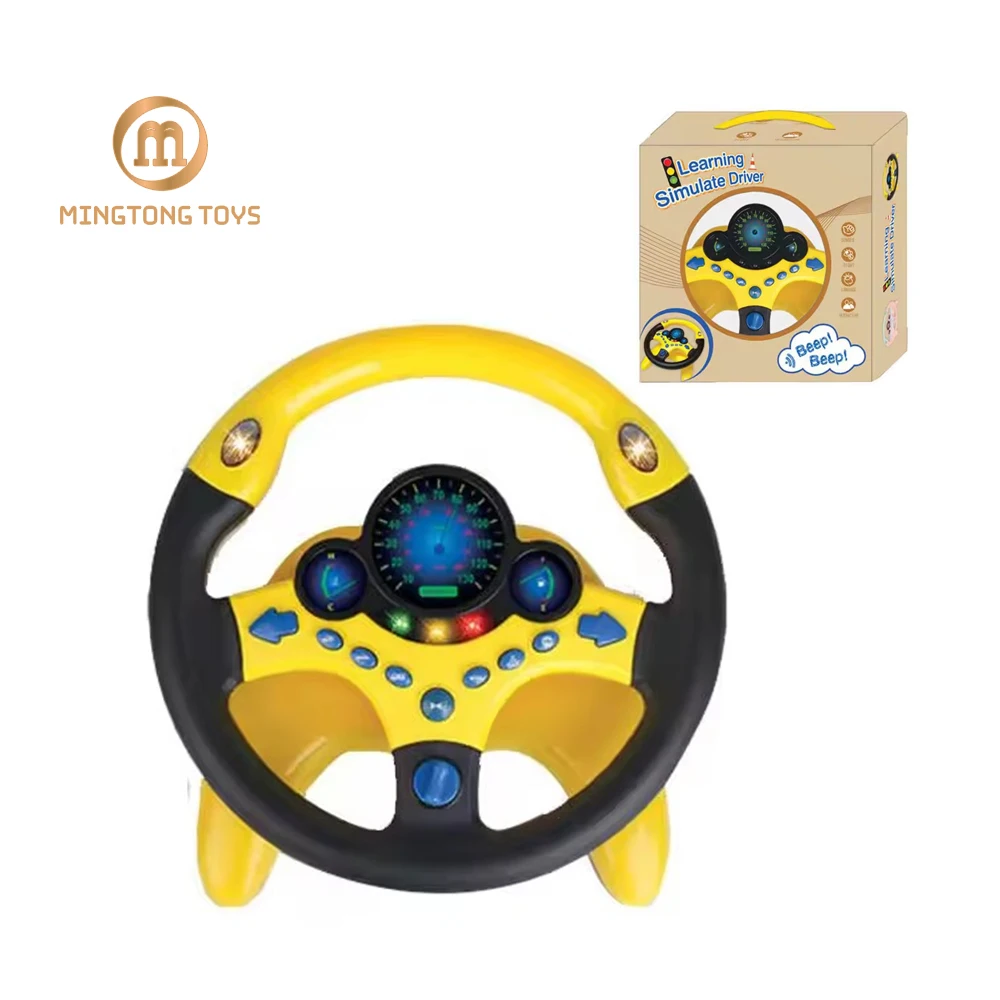 Wholesale Kids Multifunction Simulate Driving Game 360 Degrees Rotates Electronic Light Up Music Steering Wheel Toy