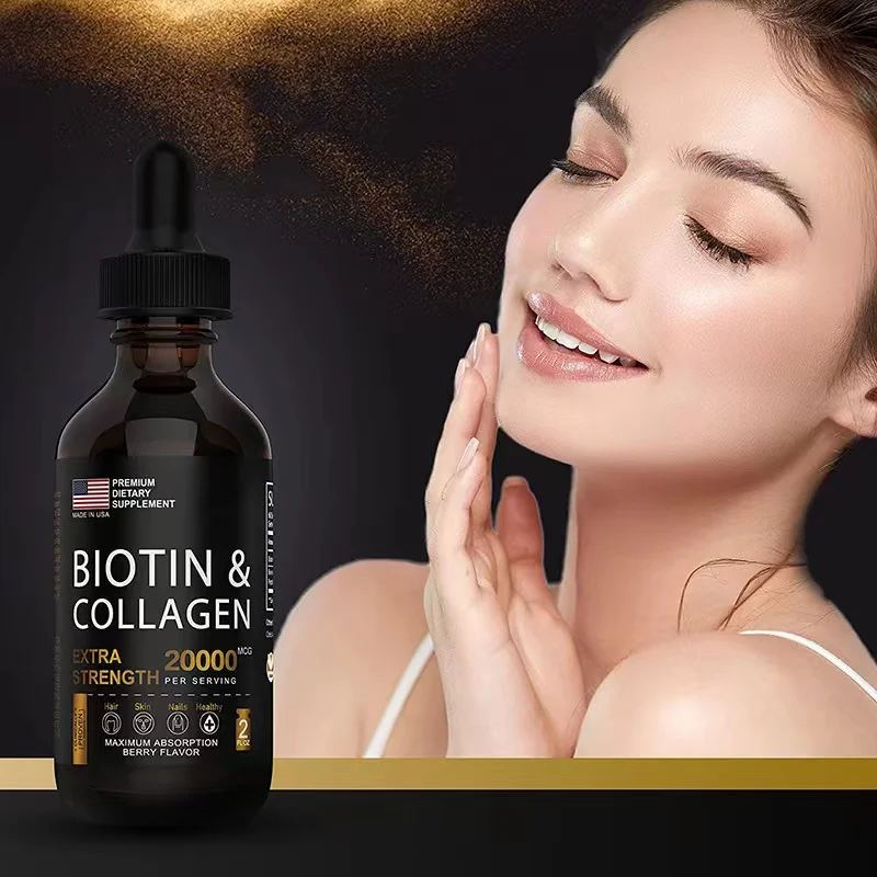 Biotin and Collagen Drops for Hair Growth Healthy Hair Skin and Nails Liquid Biotin and Collagen Supplement  Better Absorption