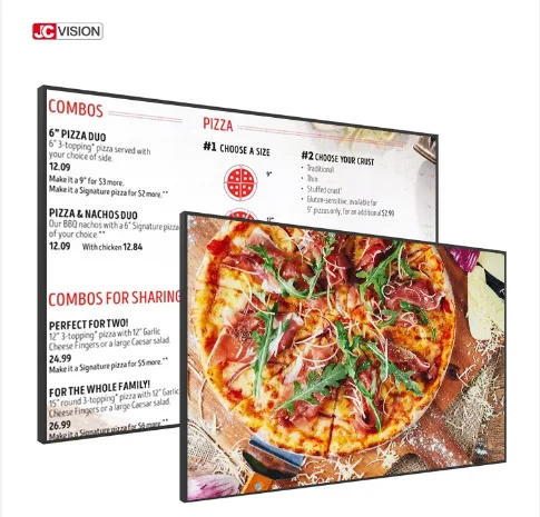 43 inch Restaurant Coffee Shop Digital Menu Board Digital Display Board Wall Mount Display