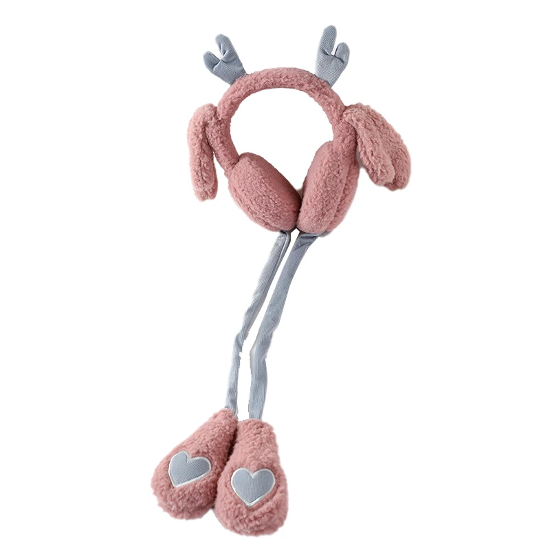 Winter Plush warm earmuffs Cartoon cute moving earmuffs Christmas deer earmuffs