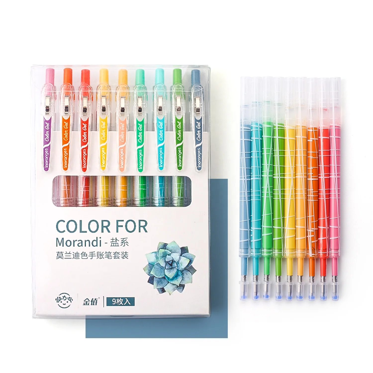 Free samples 9 colors Neon Pastel 0.5mm Metal Tip Metallic Glitter plastic Gel ink Pen Glitter Gel Pen Set For Office School Art
