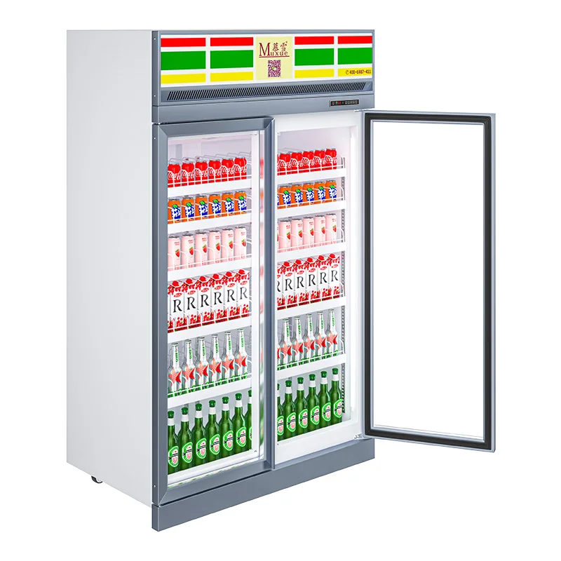 2 Glass Door Beverage Display Fridge Frost Free Glass Door Commercial Refrigerated Beverage Display