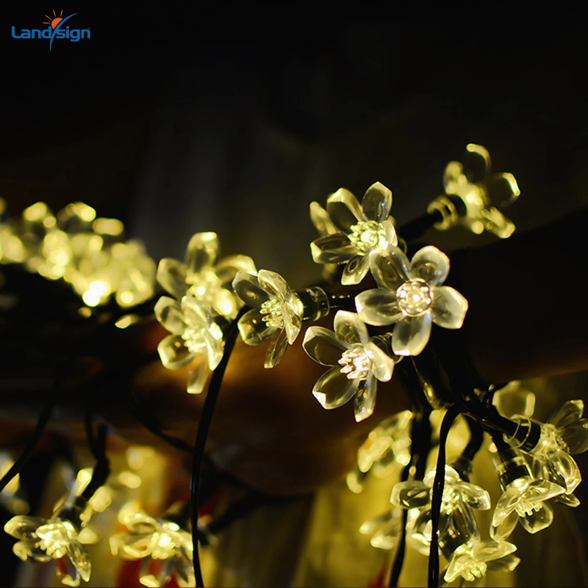 7M Outdoor Waterproof Solar Garden Decor LED String Light 50 LED Fairy Blossom Sakura Cherry Flower Lamp Body