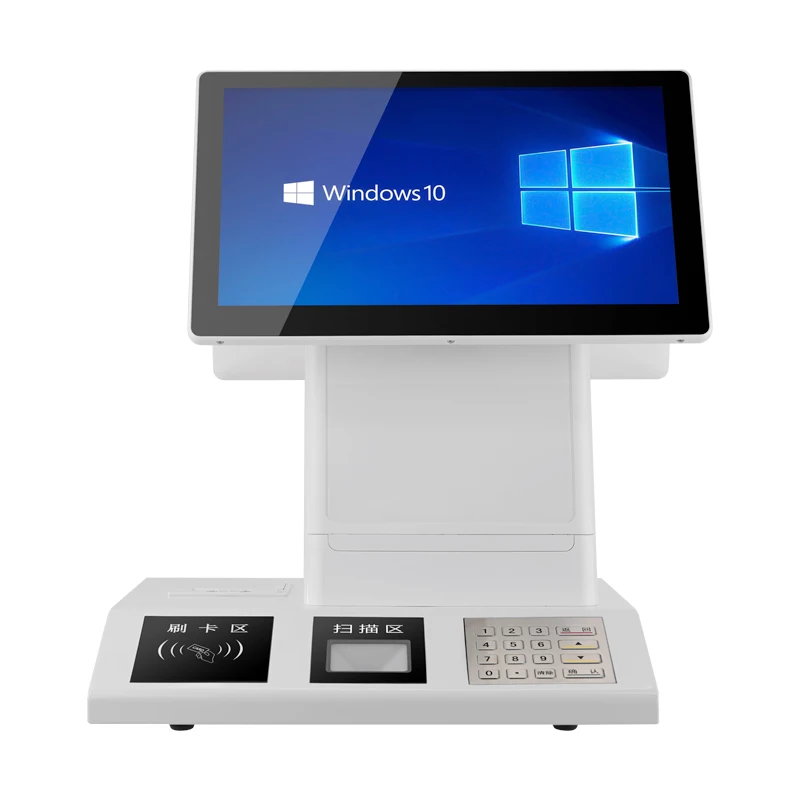 LICON 15.6Inch self-service Kiosk Terminal with Printer QR Corder NFC RFID Touch Screen POS system for Ordering