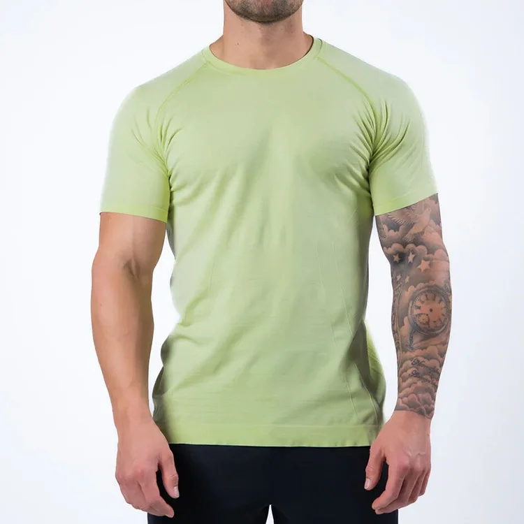 New Arrival Short Sleeve Body Shaping Nylon Elastic Summer Men Workout Exercise Sport T shirts