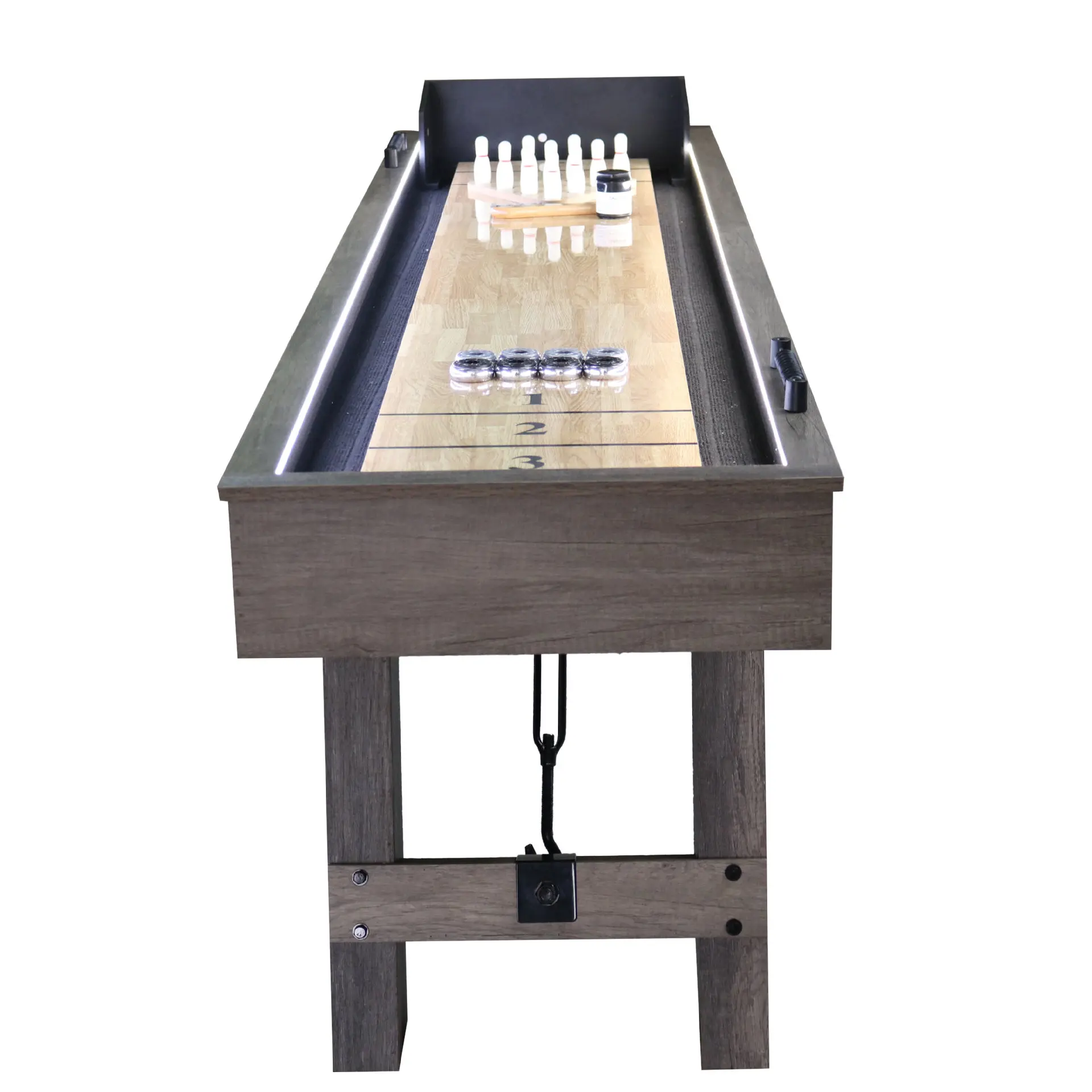 Wholesale Cheap 9ft Professional 2 in 1 MDF bowling shuffleboard table shuffle board game table with lights