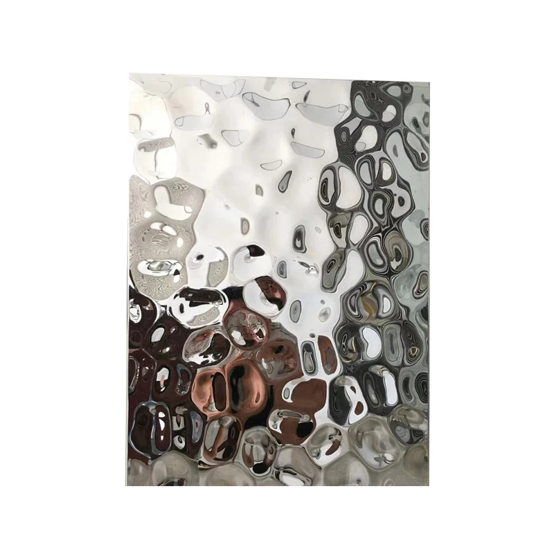Chinese Factory 304 Water Ripple Stainless Steel Sheets 0.6-1.5Mm Thickness Stainless Steel Water Ripple Sheet