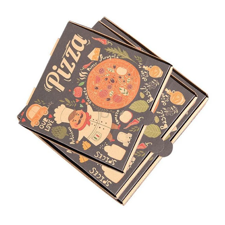 cheap wholesale size logo custom fashion design corrugated delivery box for pizza
