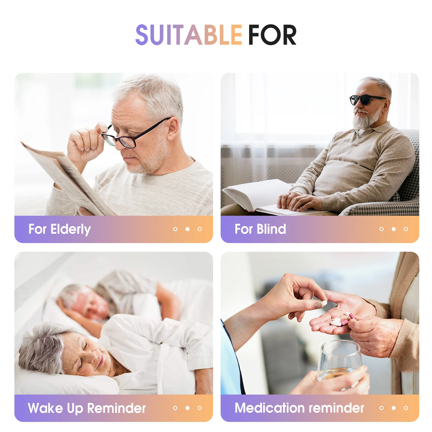 Automic Talking Watch with wrist for blind and elderly visually impaired low vision