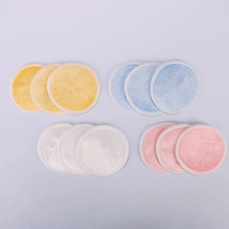 3 layers Velvet 8 cm makeup puff middle microfiber and lining bamboo cotton makeup remover pad