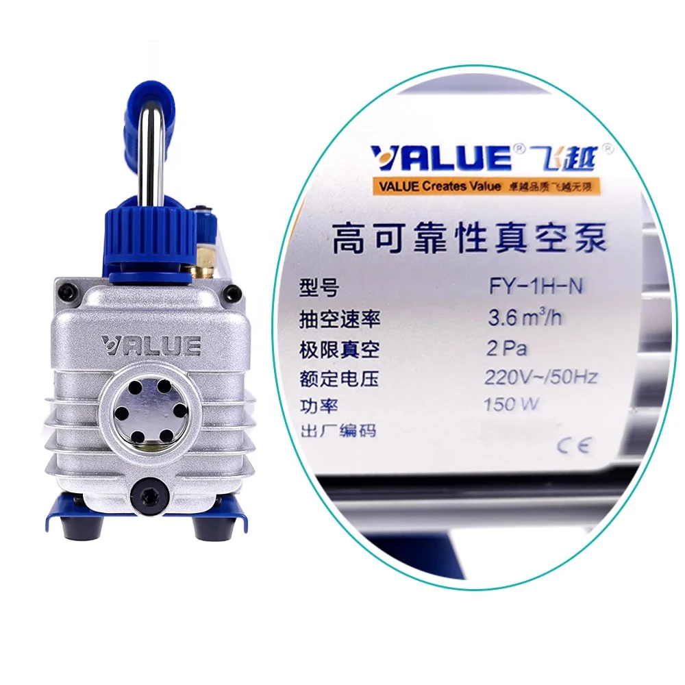 Rotary Vane Air Conditioner Refrigerator Pumping High Vacuum Vacuum Pump Air Inlet Thread 7-16-20 FY-1H-N 1L Portable
