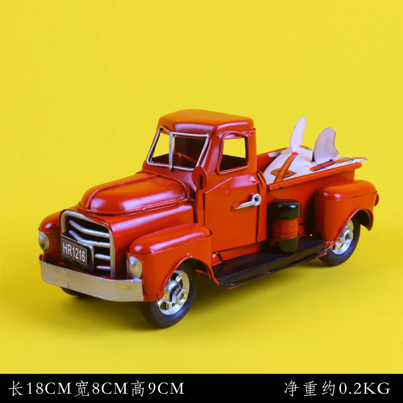 Wholesale decorative metal truck model vintage truck Christmas vintage red truck decor