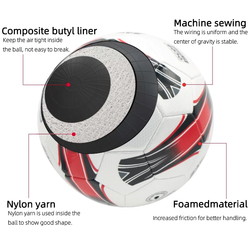 Soccer ball for youth and adult training use,5# red or blue high elastic training soccer ball,A watertight football for the game