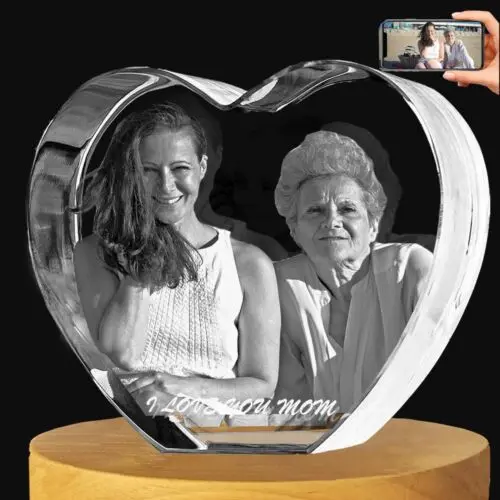 Honor of crystal Heart shaped photo frame carved crystal blank cube souvenirs k9 Crystal Cube With 3d Laser Engraved