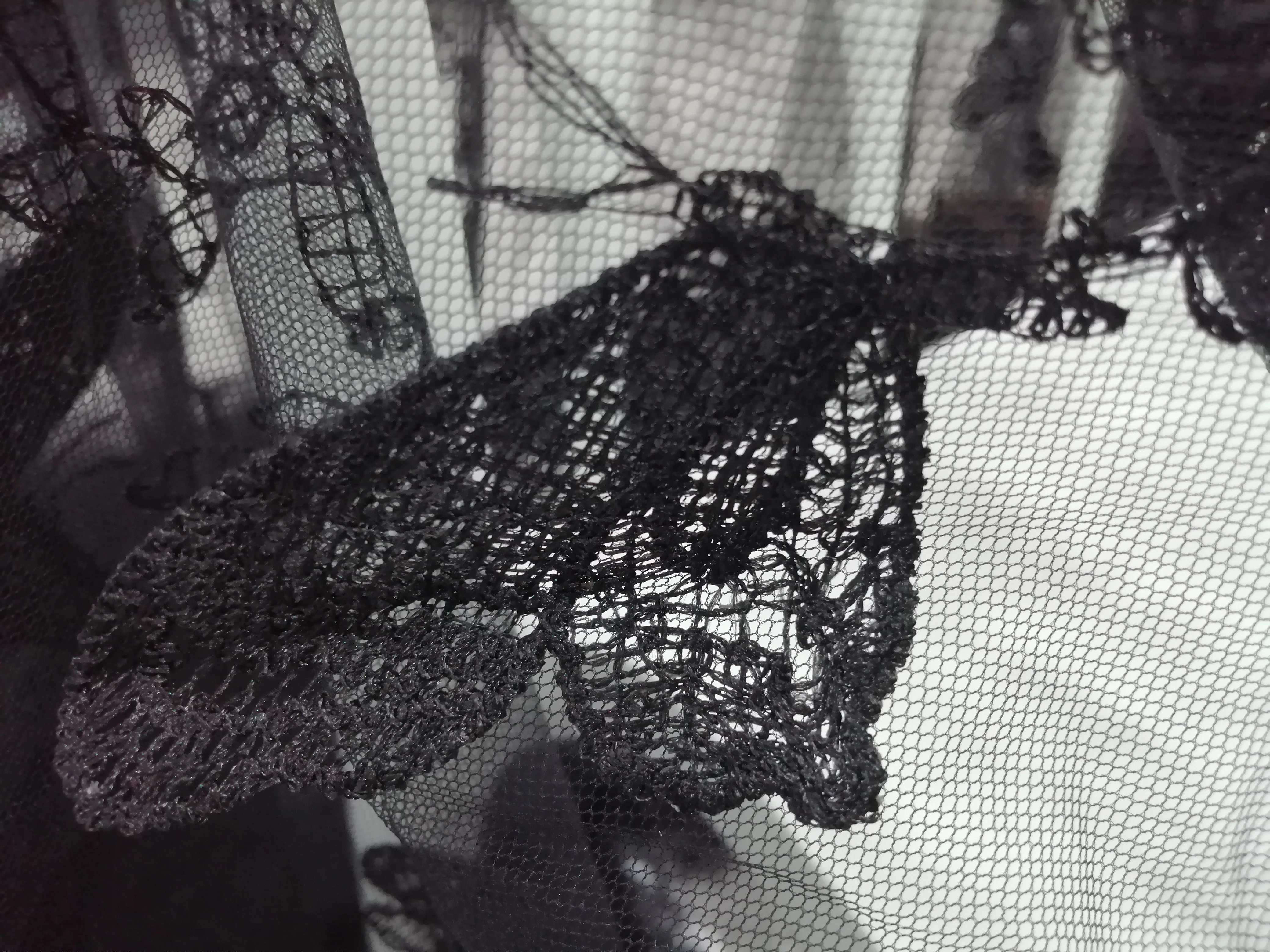 Black Beautiful Jacquard 3D Butterfly Hollow Garment Accessories Halter Dress Fashion Wedding Soft Lace Fabric for Skirt