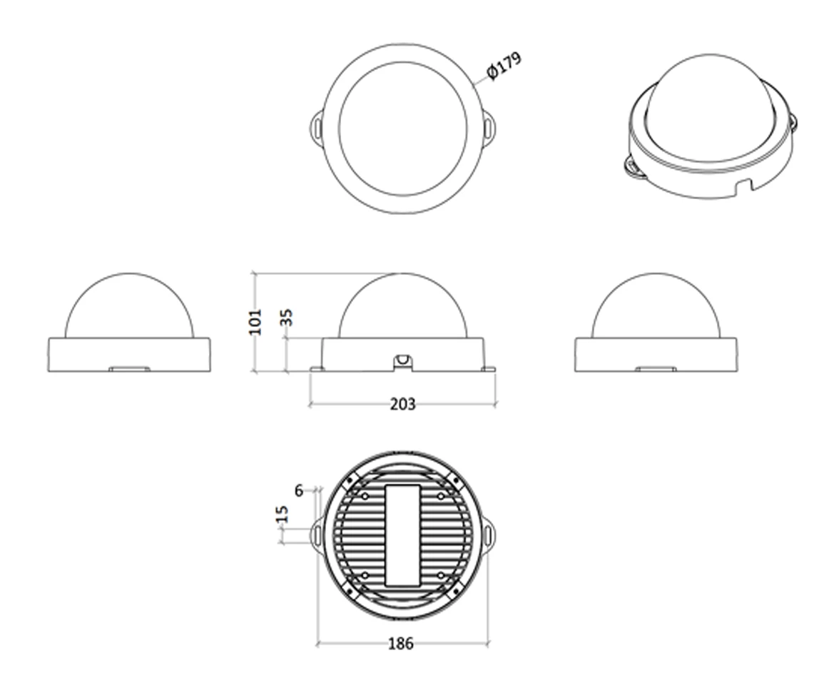 LNJAMI DMX 200mm Outdoor  Waterproof Pixel lights 12V 48V RGBW led point light for Permanent building Decoration
