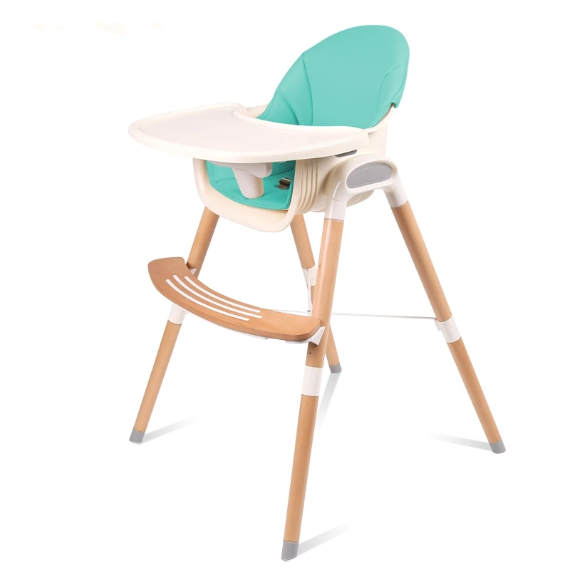 Baby Wood High Chair with Adjustable height and Rocker function for feeding