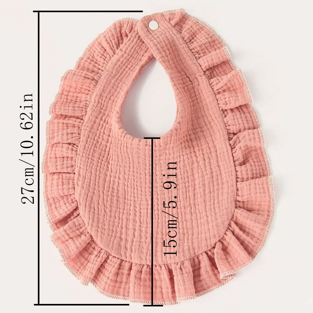 Newborn Teething Drooling 100% Cotton Bibs Double Layers Muslin Saliva Towel Candy Colors Baby Muslin Ruffle Bibs for Girls Boys