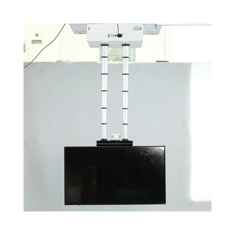 Rotatable degree Smart Projector Lift With Double Steel Telescopic Columns Motorized Projector Ceiling Mount