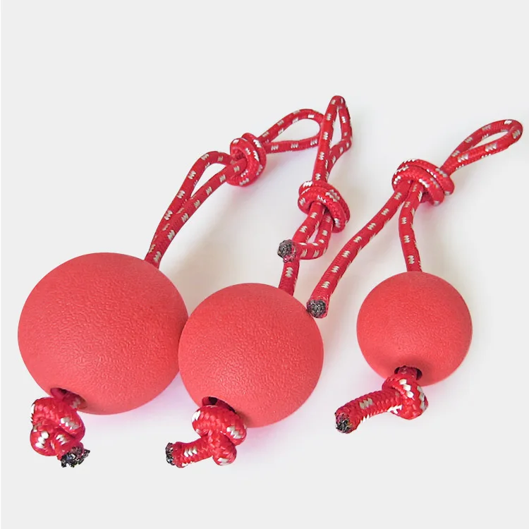 
Floating Foam Ball on a Rope Dog Toy for Pet Training Elastic toy dog pet polychromatic rubber solid ball 