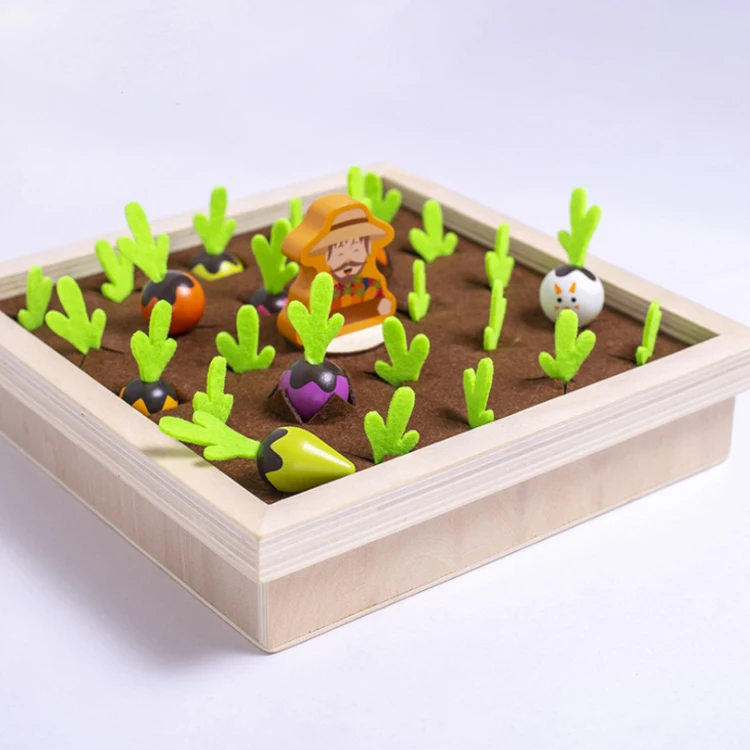 Color Sorting Matching Wooden Toys montessori Educational Carrots Harvest Toy Memory Games Radishes