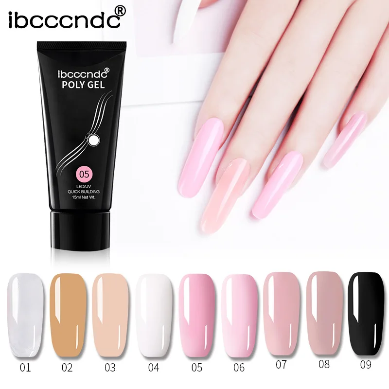 
Wholesale 30ml Jelly Clear Poly Gel Cover Pink Color Soak Off Led Beauty Choices Colored Uv Gel Nail Polish 