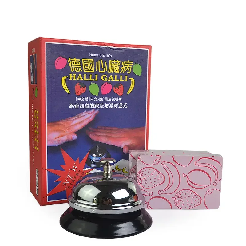 Hot Sale Fruity Extreme Version with Metal Bell Table Game For Family Party Indoor Games Halli Galli Cards Board Game Wholesale