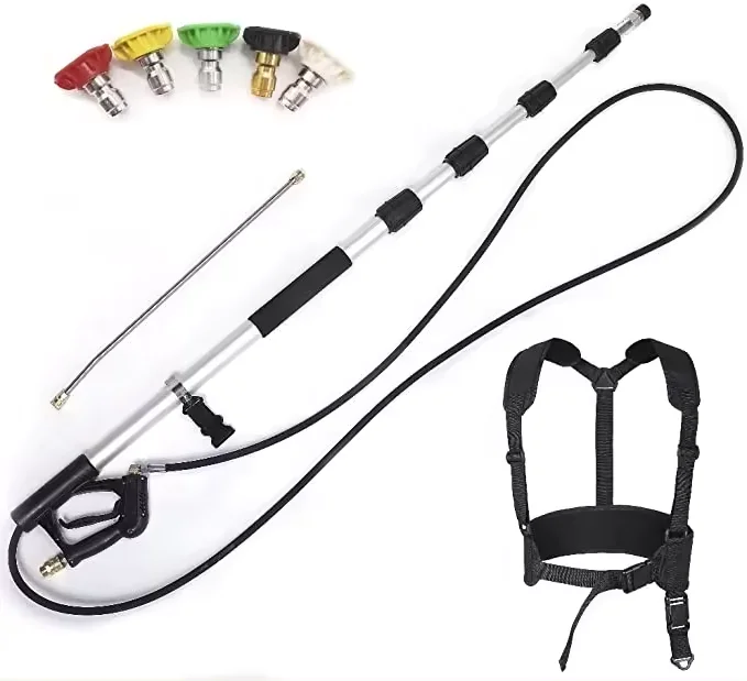 Telescoping Gutter Cleaning Wand 18/24ft Telescoping Pole 4000 PSI Power Washer Lance