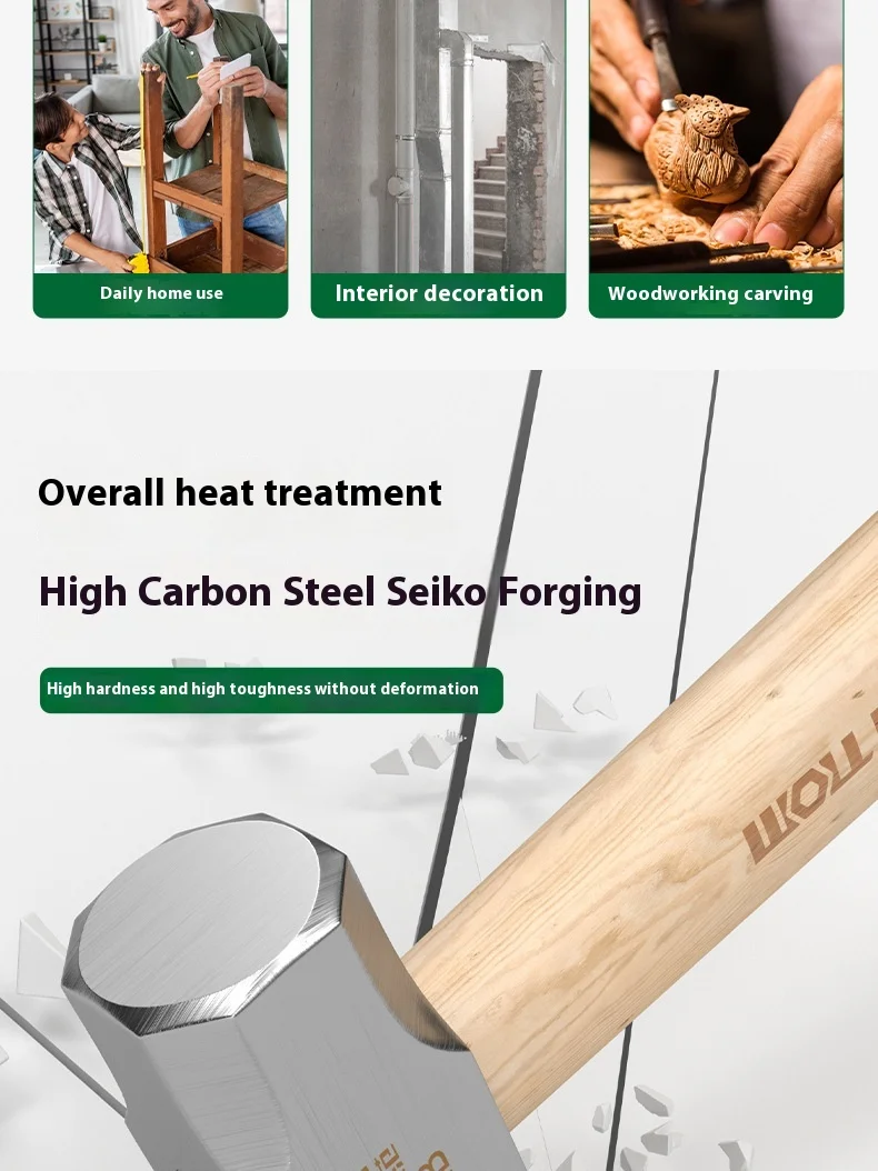 Steel Head Chisel Hammer With Wooden Handle set of 4 Jewelry Making Tools