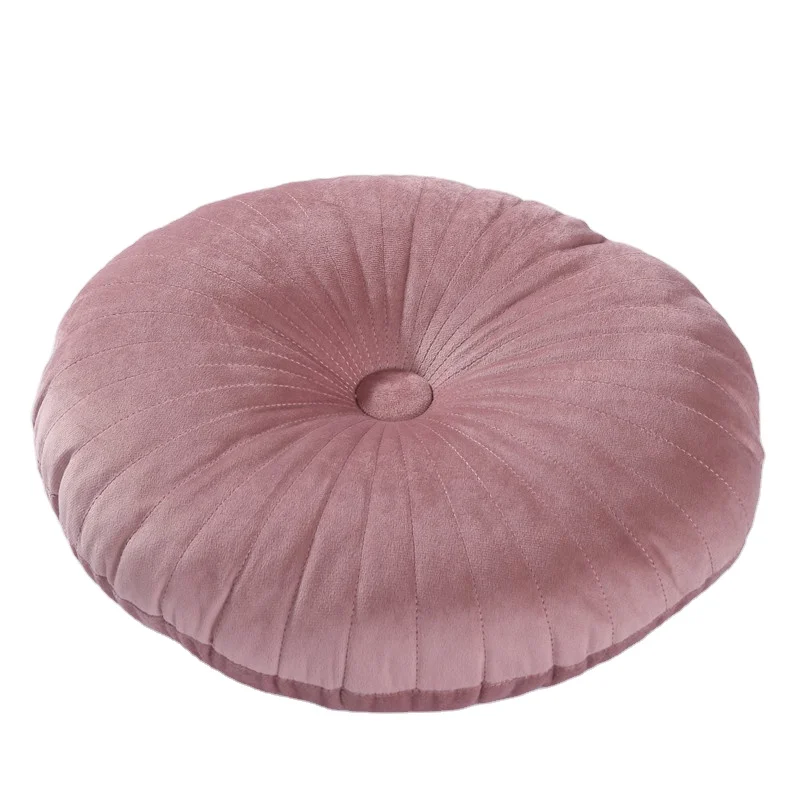 Wholesale Solid Color Quilted Round Pumpkin Throw Pillow Nordic Living Room Window High Elastic Cushion Decoration Pillow