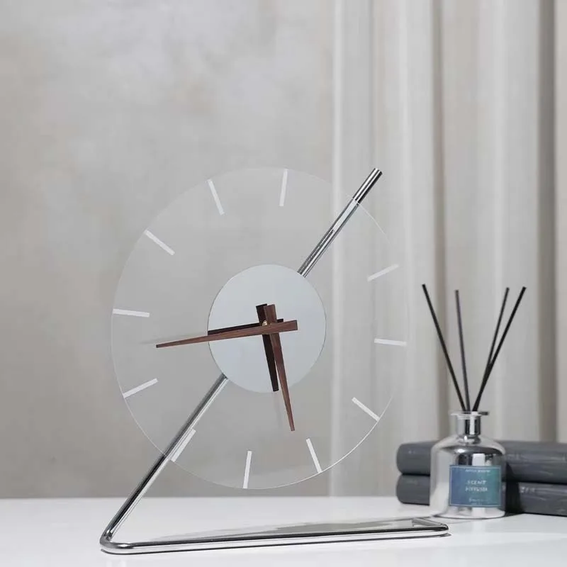 Simple Modern Acrylic Metal Clock for Bedroom Living Room Clock Ornaments