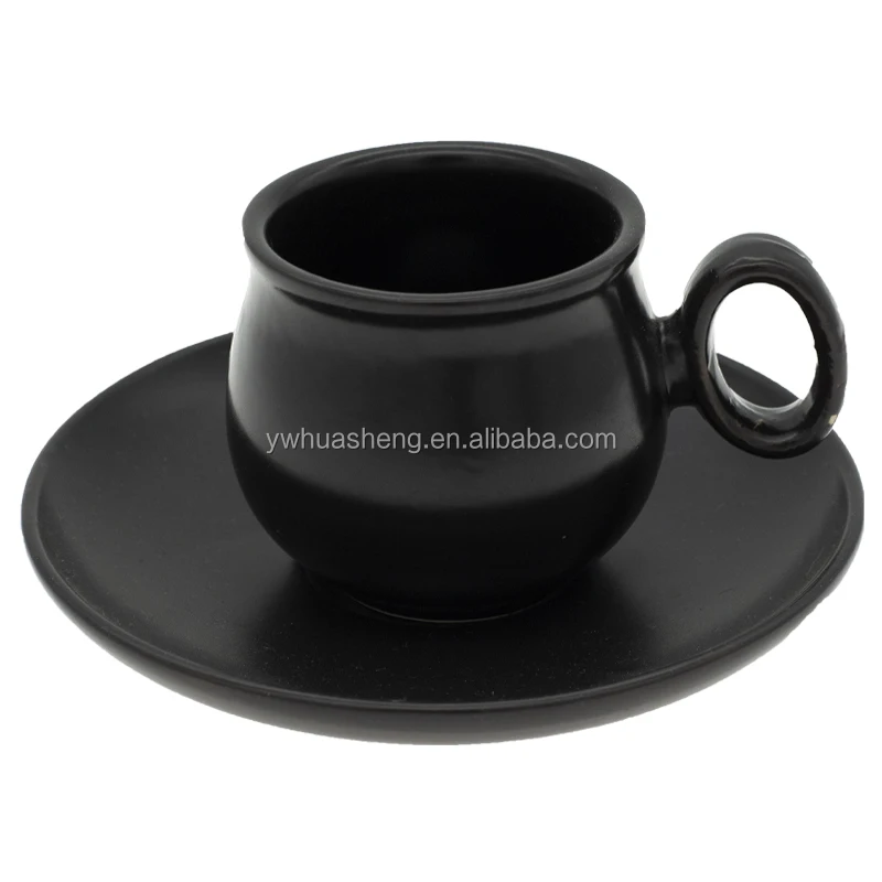2021New Ceramic Black Painting Turkish Coffee Cup Electroplating Small Ceramic Gold Rim Coffee Tea Sets Silver/Gold Handle