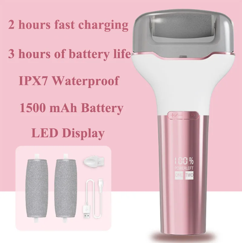 Electric Callus Remover for Feet Rechargeable Foot File Pedicure Tools Pedicure Dead Skin Pedi Foot Scrubber with 3 Roller Heads