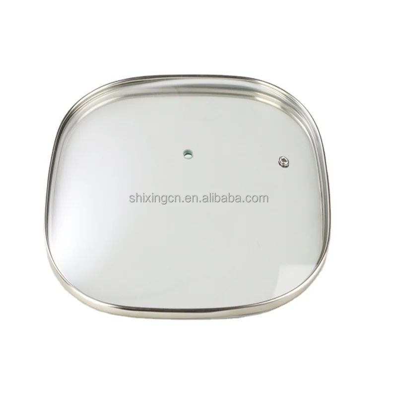 Shixing Glass Lid Manufacturer OEM Size Square Oval Tempered Glass Lid for Cookware glass lids for pans