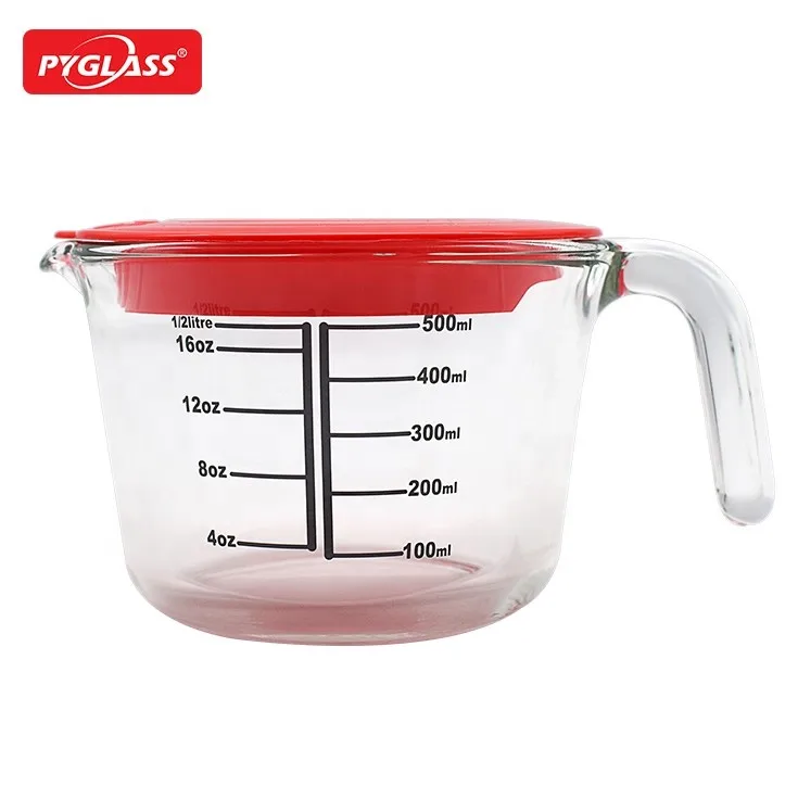 High Quality Unbreakable Round Glass Measuring Cup For Liquid Measure With Handle From HongKong 8 OZ 16 OZ 1 Liter Cheap Sale
