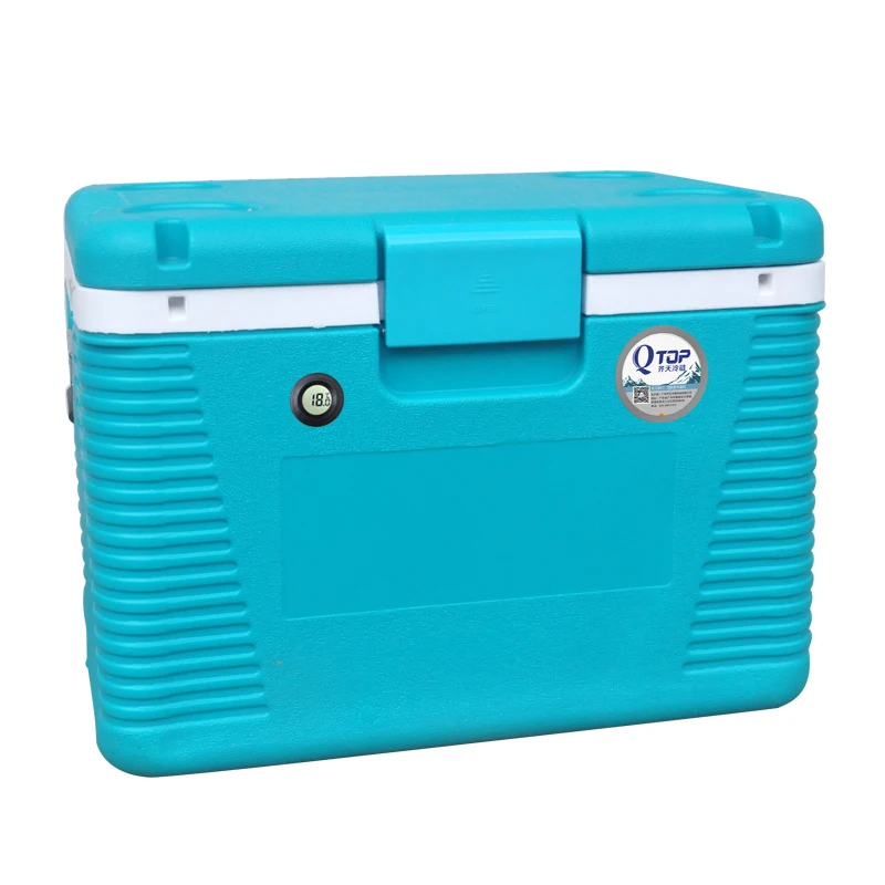QTOP 50L PU insulated ice cooler boxes for medicine vaccine blood collection